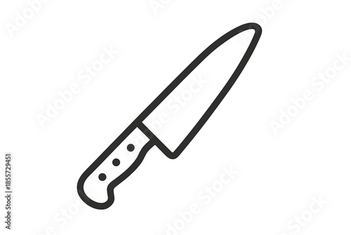 Outline of a chef's knife on a gradient background