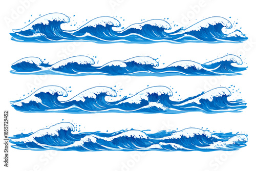 Stylized Blue Ocean Waves Background
