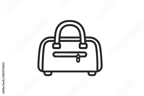 Outline icon of a duffel bag on a gradient background