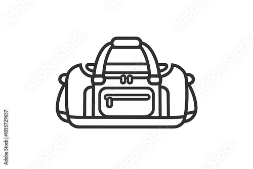 Duffel bag icon on gray background