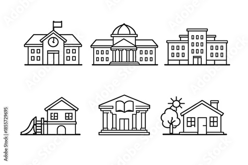 Set of building icons