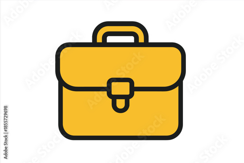 Yellow briefcase icon with a black outline