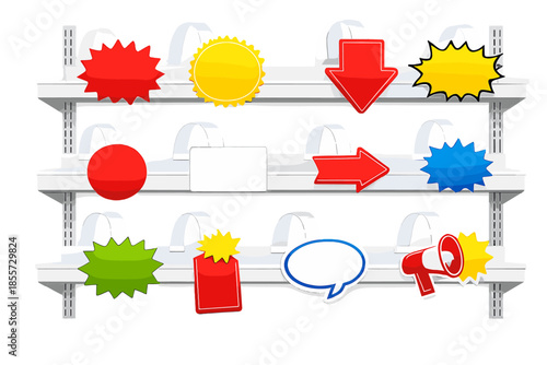 Sale Signs and Price Tags on Store Shelves