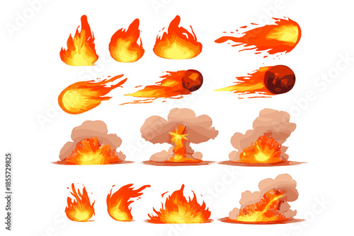Fire effects and explosions spritesheet