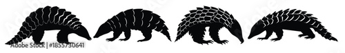 pangolin silhouette clipart bundle