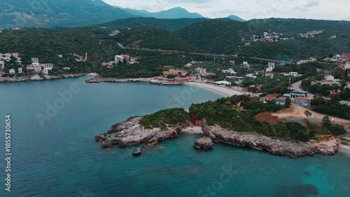 Utjeha Beach aerial view in Montenegro