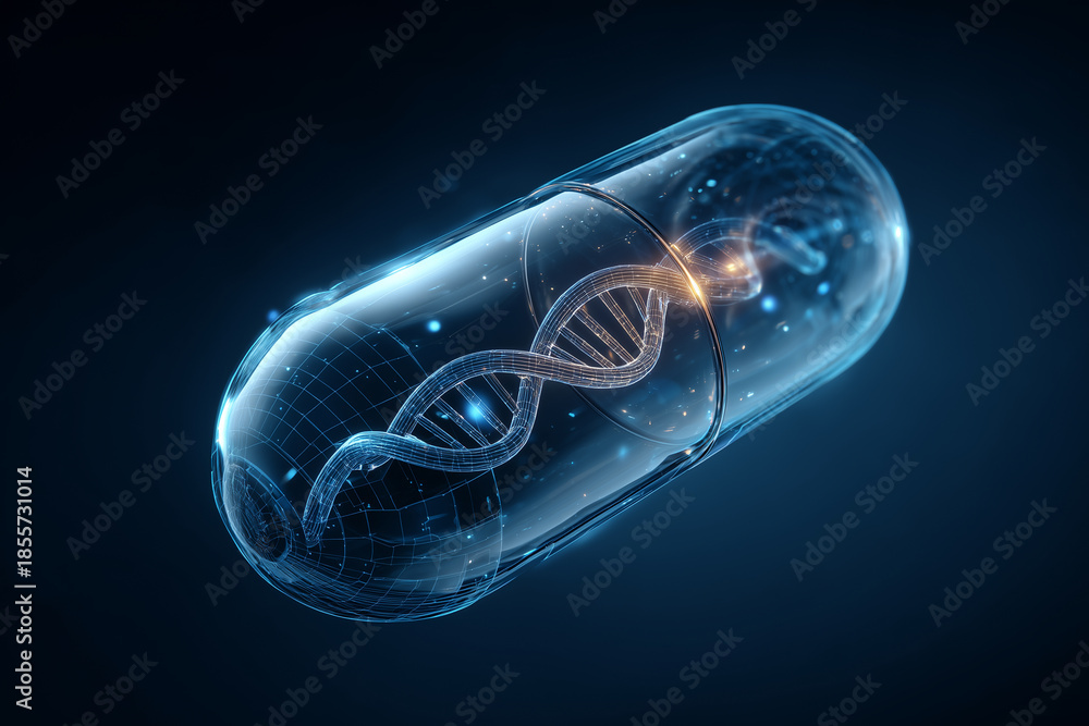 Fototapeta premium Medical innovation capsule genetics