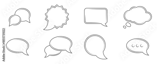 set of icons on a theme speech bubbles 