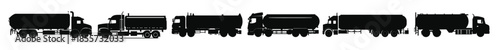 tanker truck silhouette vector bundle fuel tanker truck