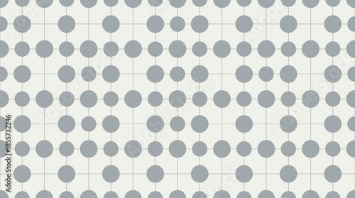 Geometric pattern of connected gray dots on white background
