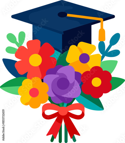 졸업 축하 벡터 아이콘 세트