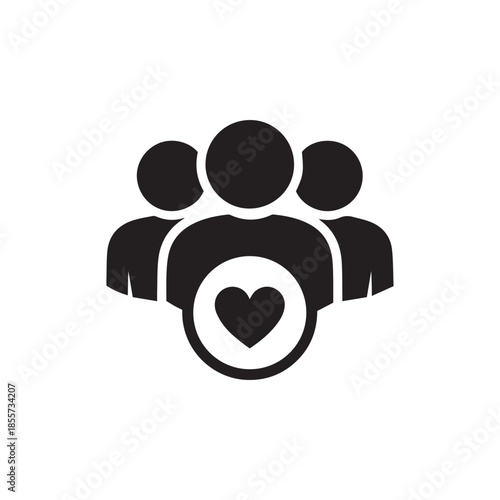 User group icon. Management Business Team Leader Sign. Social Media, Teamwork concept. Customer icon. Love symbol. Health care management. Heart group icon. Wedding group. Happy business team icon
