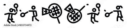 Simple Set of Badminton Line Icons