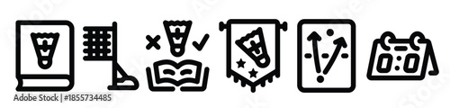 Simple Set of Badminton Line Icons