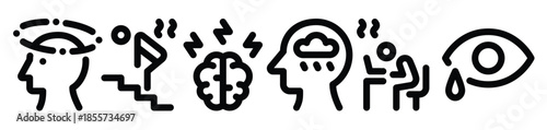 Simple Set of Mental Health Related Vector Line Icons