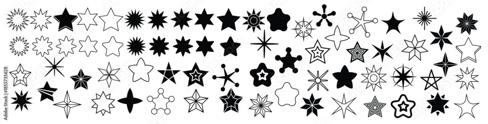 Obraz premium star icon set twinkling star illustration sign collection