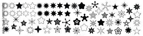  star icon set twinkling star illustration sign collection