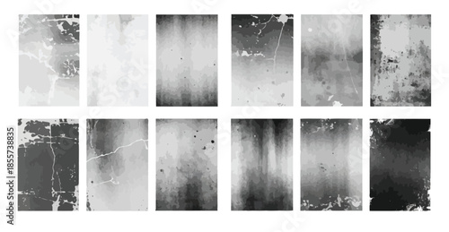 A collection of twelve grayscale images with varying shades and textures