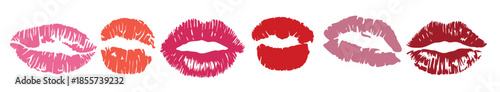 set of lips with different colors and shades the lipstick
