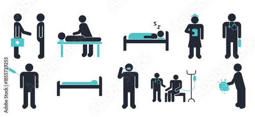 set of medical and health icon illustration