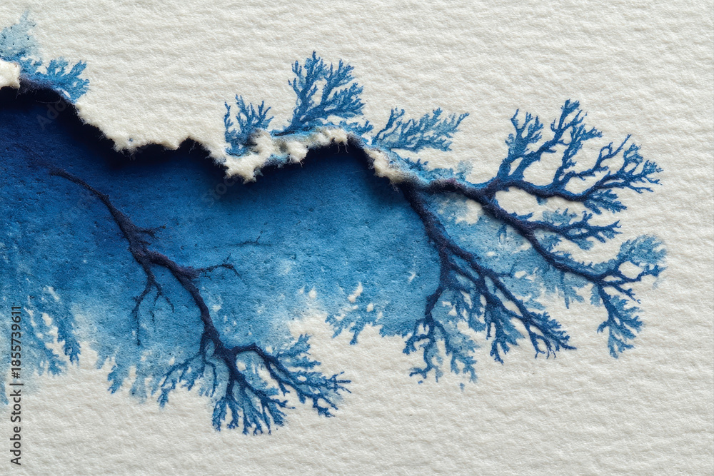 custom made wallpaper toronto digitalAbstract ink blot with intricate branching edges resembling a natural coastline map scene