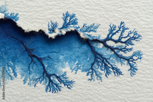 Wallpaper Mural Abstract ink blot with intricate branching edges resembling a natural coastline map scene Torontodigital.ca