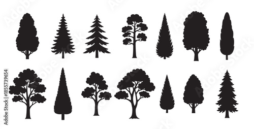 silhouette tree pack trees for blueprint design