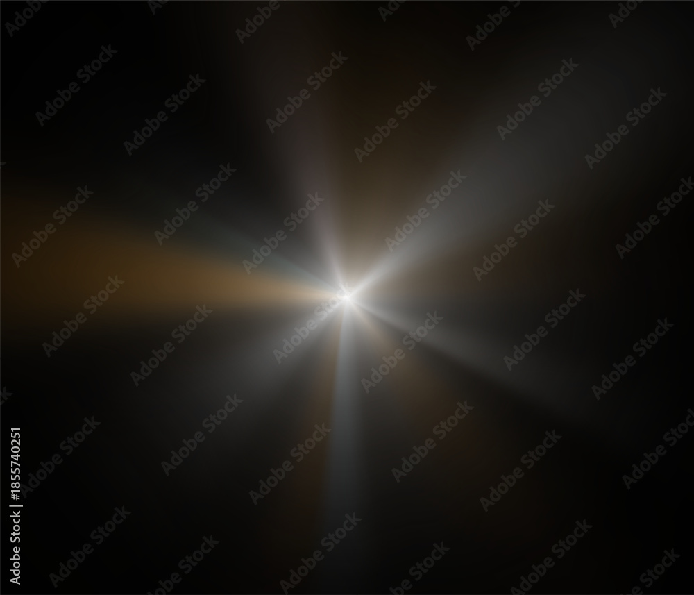 Obraz premium Golden sunlight,Abstract sun burst ,digital lens flare on black background for overlay