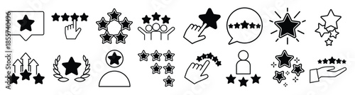 star icon vector set rating illustration sign collection 