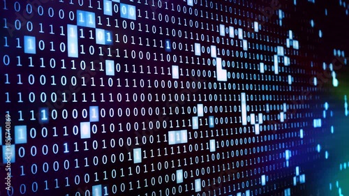 Abstract Binary Code Digital Data, Cyber Security Data Encryption Background.