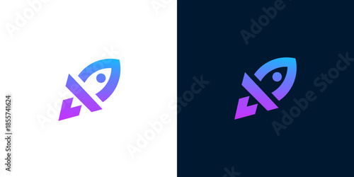 Abstract modern gradient rocket ship design with a futuristic and innovative feel, perfect for technology and space exploration themes