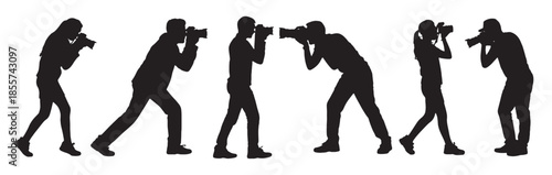 photographers silhouettes capturing moments diverse poses