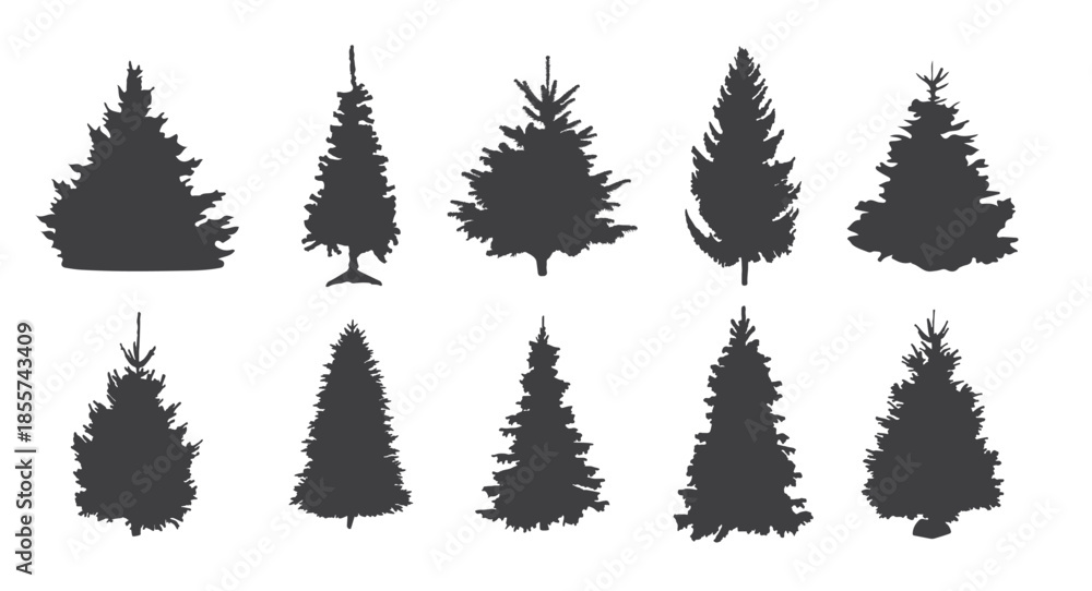 Obraz premium sapin silhouettes vector