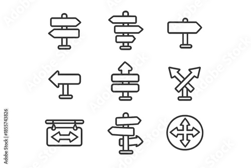 Set of directional sign icons