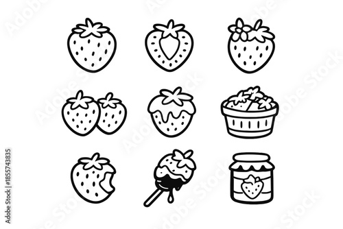 Strawberry Icons - Fruit and Food Graphics