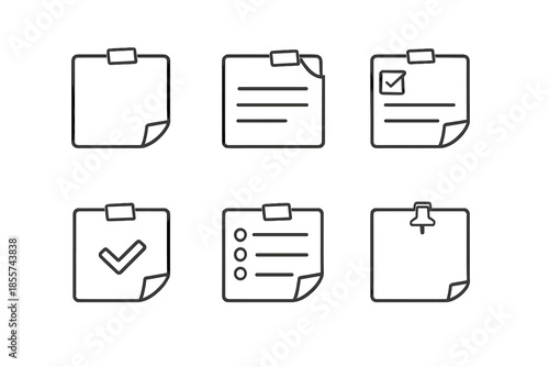 Collection of sticky note icons