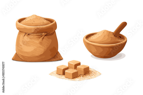 Composition of sugar cubes and ingredients