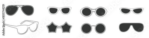 set of icons on a theme sunglasses