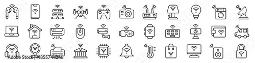 set of internet of things vector icons contains such icons