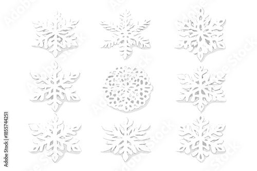 Snowflakes Against a Grey Background