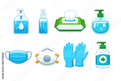 Personal Protective Equipment and Sanitizer Icons