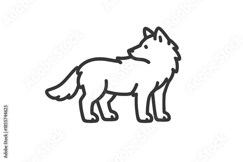 Outline of a wolf standing on a gradient background