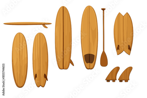 Surfboard collection on a warm background