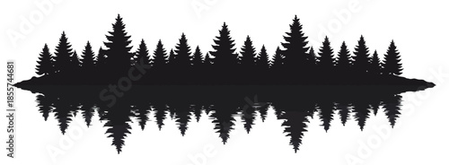 silhouette of trees on a lake