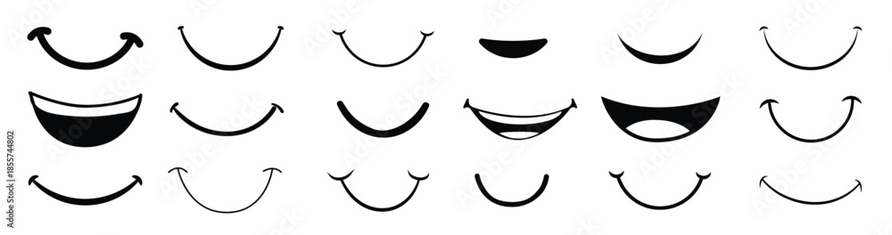 © aiobw - smile icon vector set happy illustration sign collection