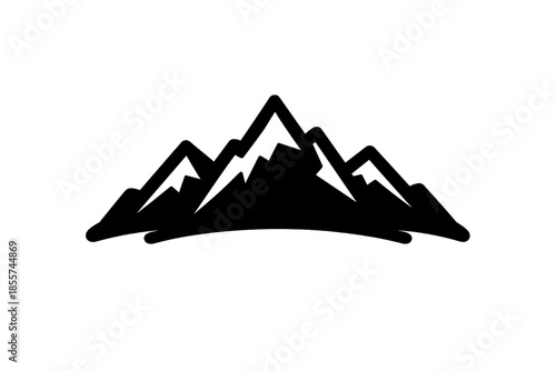 Abstract silhouette of mountain peaks on a gradient background