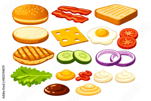 Burger Ingredients Assortment