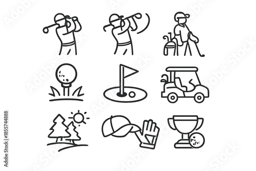 Golf icons set