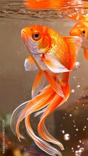 Wallpaper Mural Goldfish in water with bubbles Torontodigital.ca