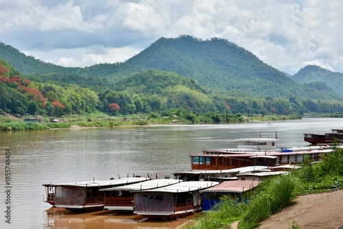 Scenic view of the Mekong River in Luang Prabang, Laos